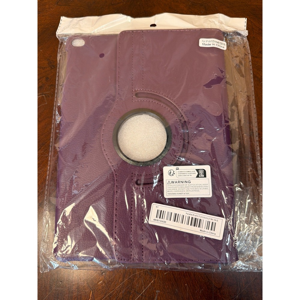 Purple Rotating Case for iPad 9.7 2018 2017 Air 2 Air 1 Swivel Stand Cover